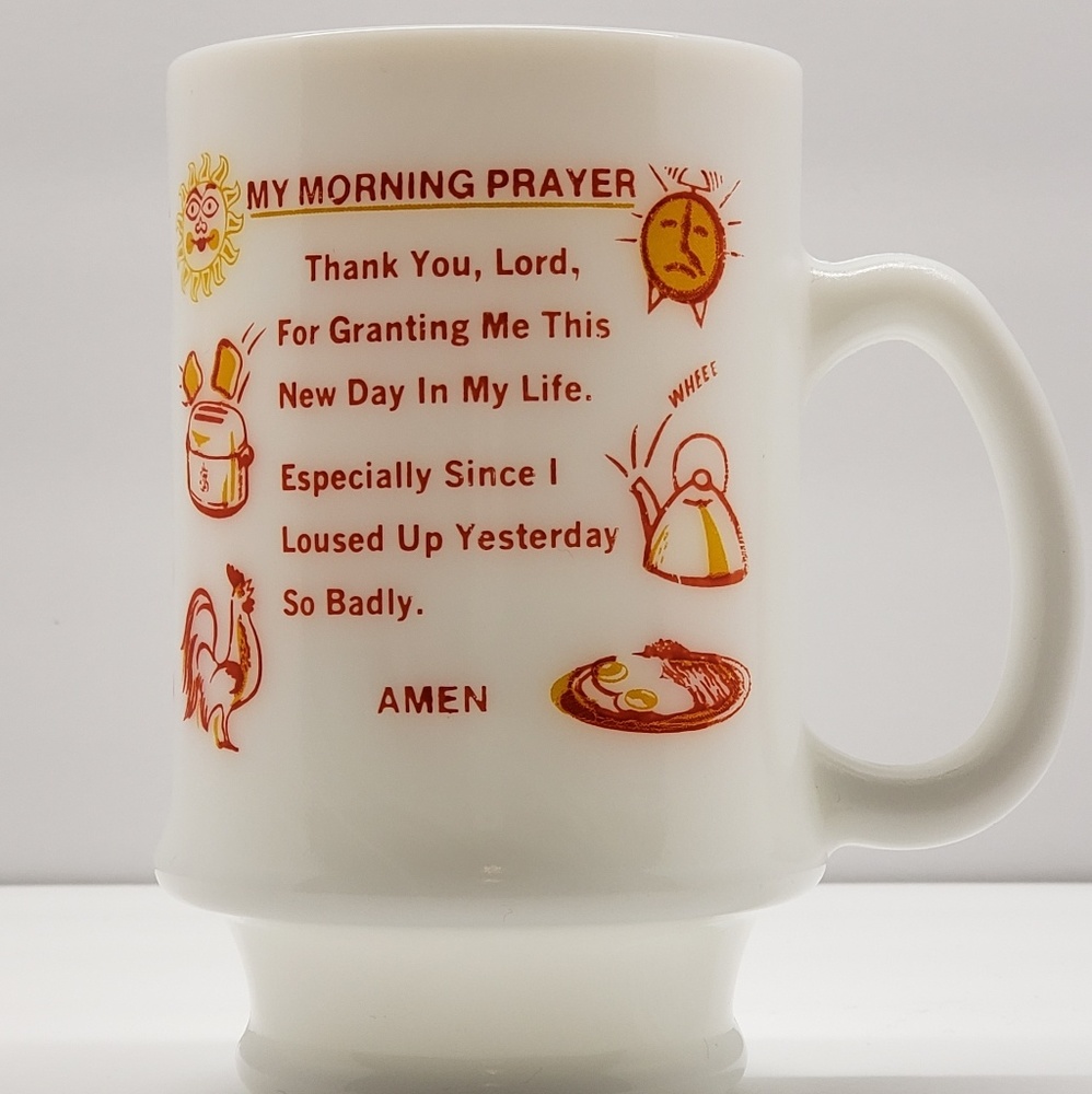Coffee Mug Morning Prayer Vintage Funny